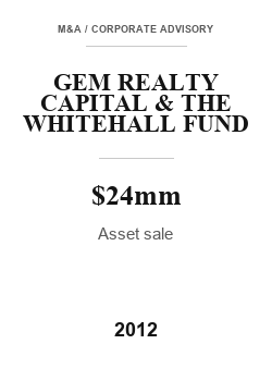 Gem Realty Capital The Whitehall Fund 2012 tombstone
