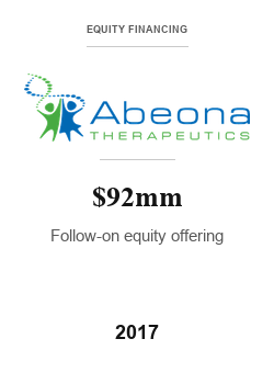Abeona Therapeutics 2017 tombstone