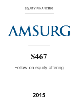 Amsurg Corp 2015 tombstone